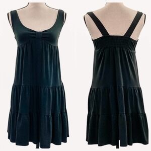 CATCH My I Black Smocked Ruffled Mini Dress Small